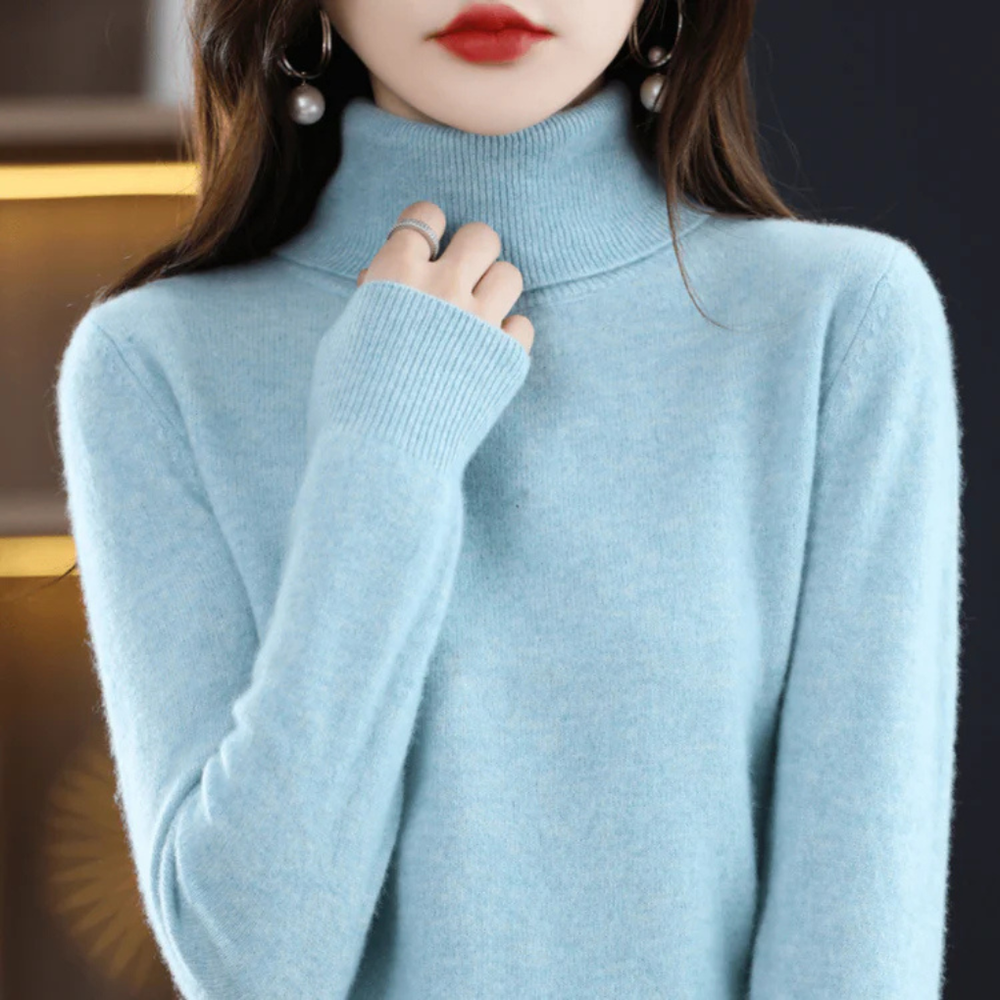 Samantha | Stylish Fine Knit Long Sleeve Turtleneck Sweater