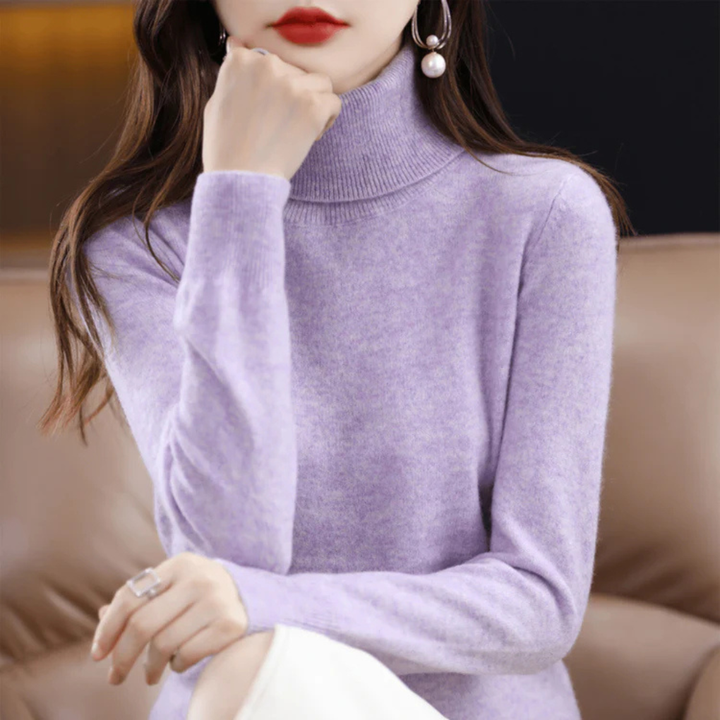 Samantha | Stylish Fine Knit Long Sleeve Turtleneck Sweater