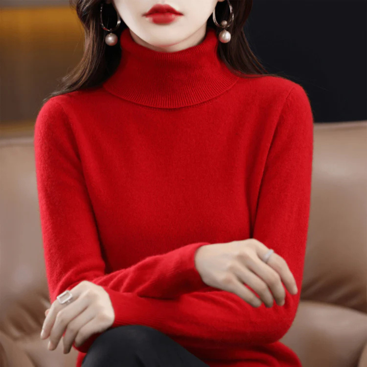 Samantha | Stylish Fine Knit Long Sleeve Turtleneck Sweater