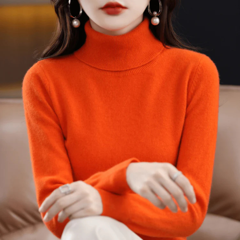 Samantha | Stylish Fine Knit Long Sleeve Turtleneck Sweater