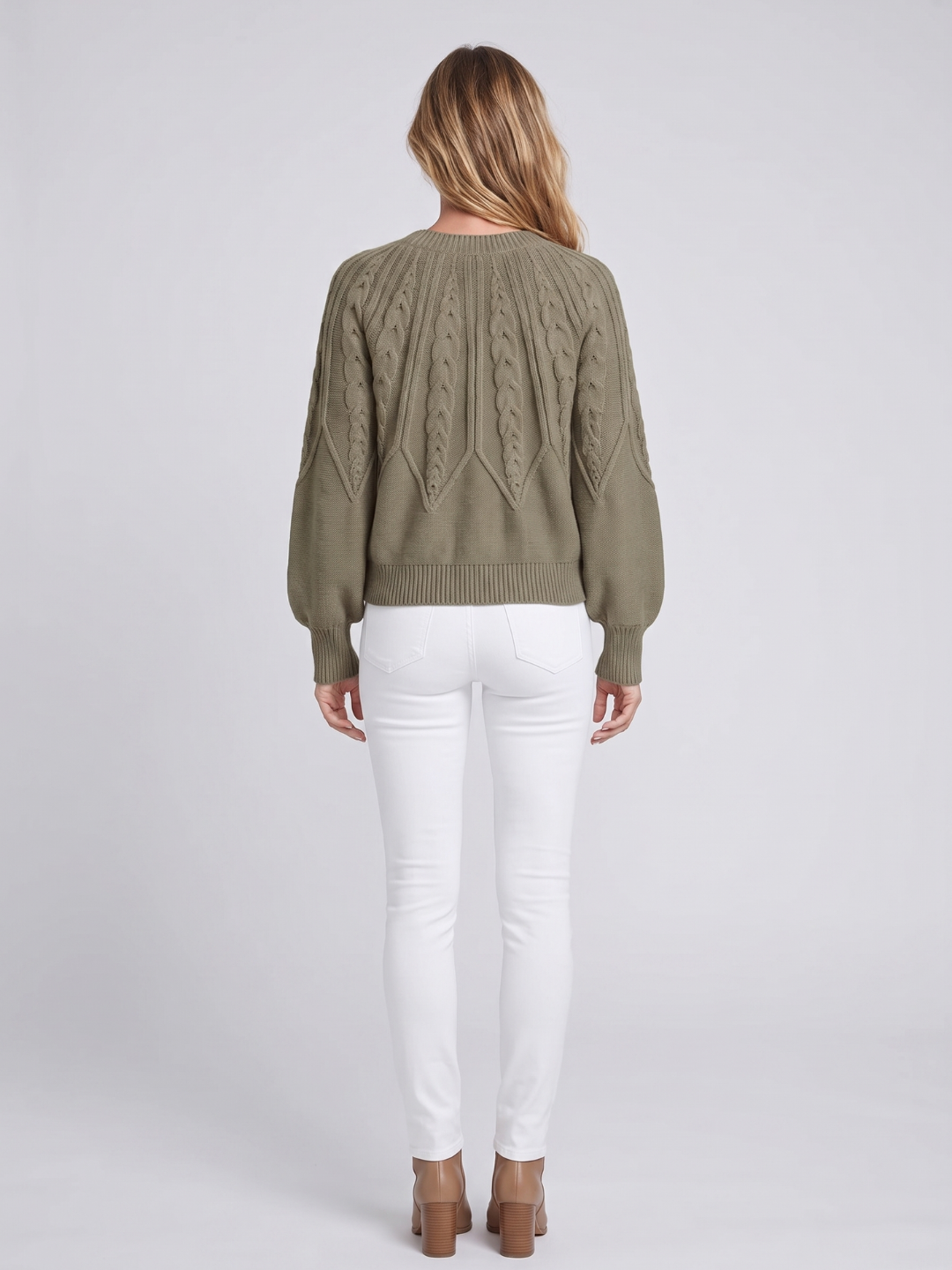 Sandra | Balloon Sleeve Chunky Cable Knit Sweater