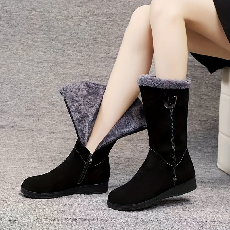 Sara | Stylish Cuffed Mid-Calf Snow Boots Women