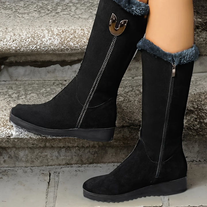 Sara | Stylish Cuffed Mid-Calf Snow Boots Women