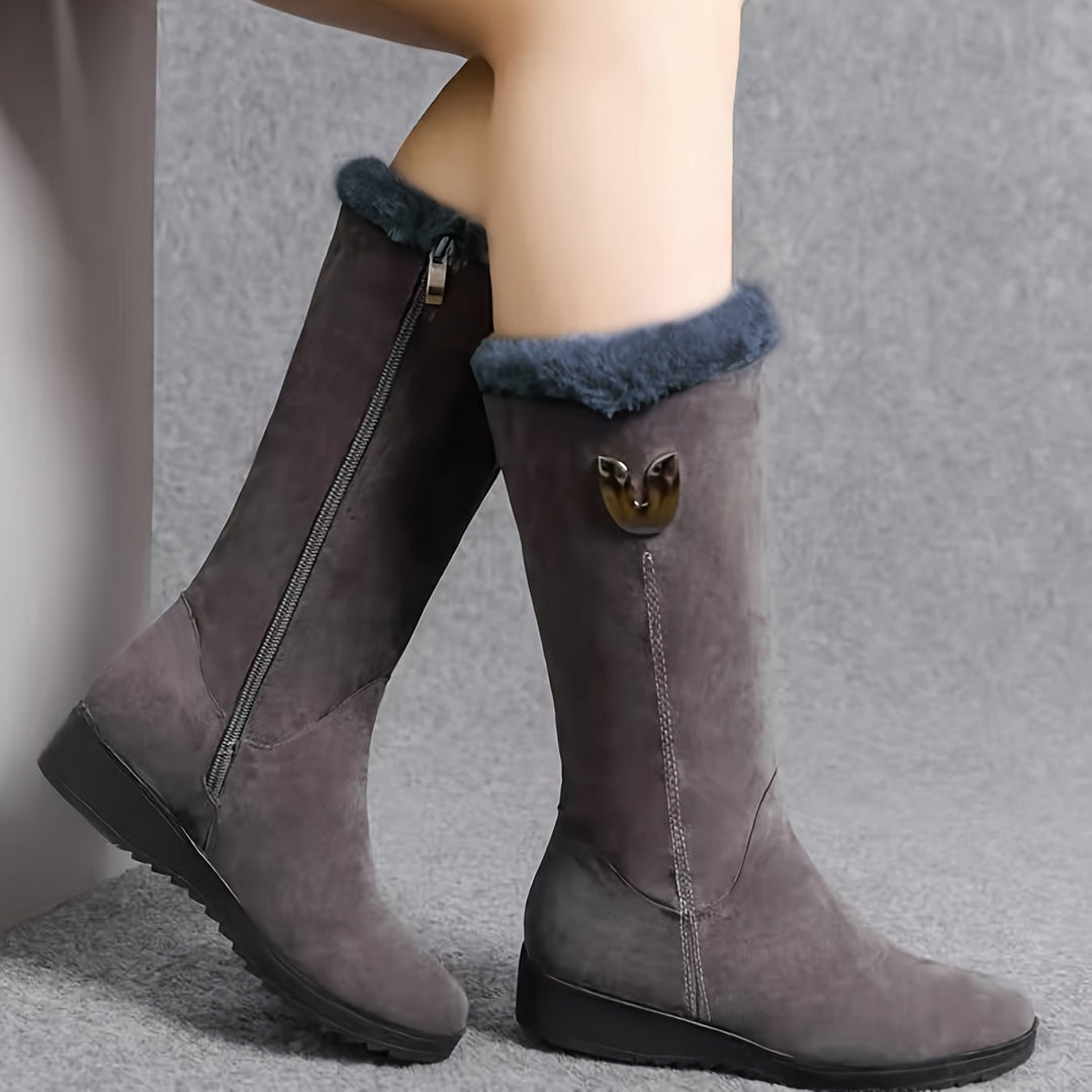 Sara | Stylish Cuffed Mid-Calf Snow Boots Women