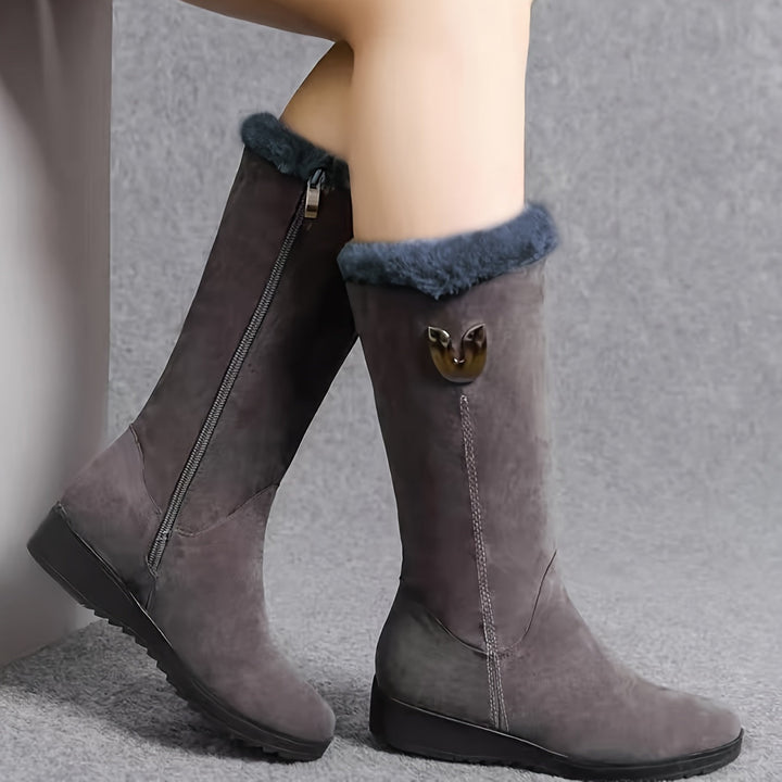 Sara | Stylish Cuffed Mid-Calf Snow Boots Women