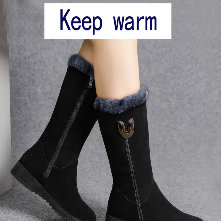 Sara | Stylish Cuffed Mid-Calf Snow Boots Women