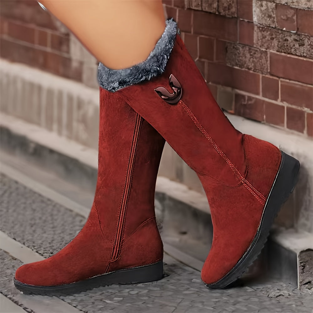 Sara | Stylish Cuffed Mid-Calf Snow Boots Women