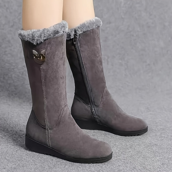 Sara | Stylish Cuffed Mid-Calf Snow Boots Women