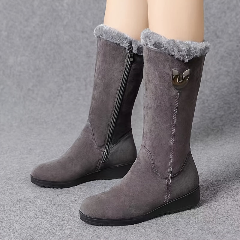 Sara | Stylish Cuffed Mid-Calf Snow Boots Women