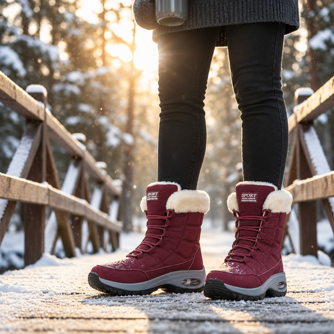Sarah | Cozy Lace-Up Mid-Calf Snow Boots Women