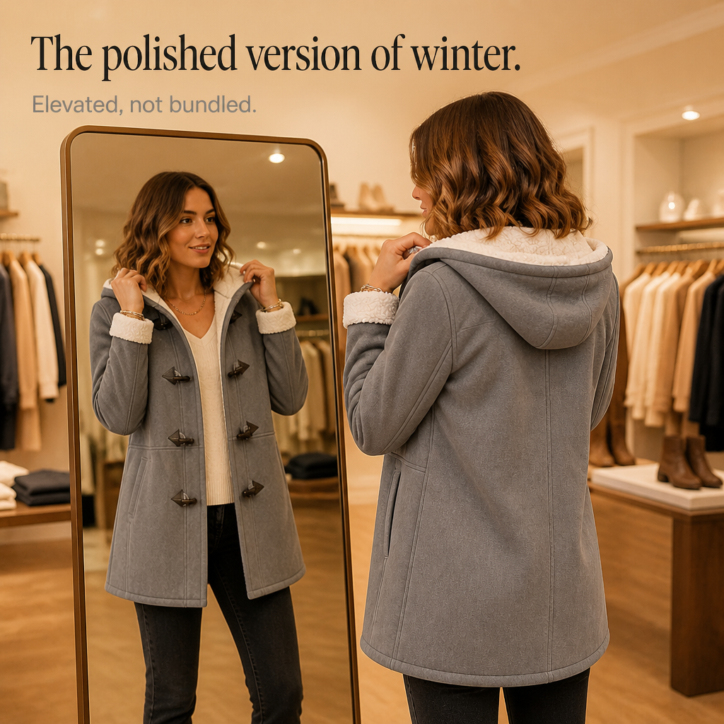 Sarah | Hooded Toggle Winter Sherpa Jacket Women