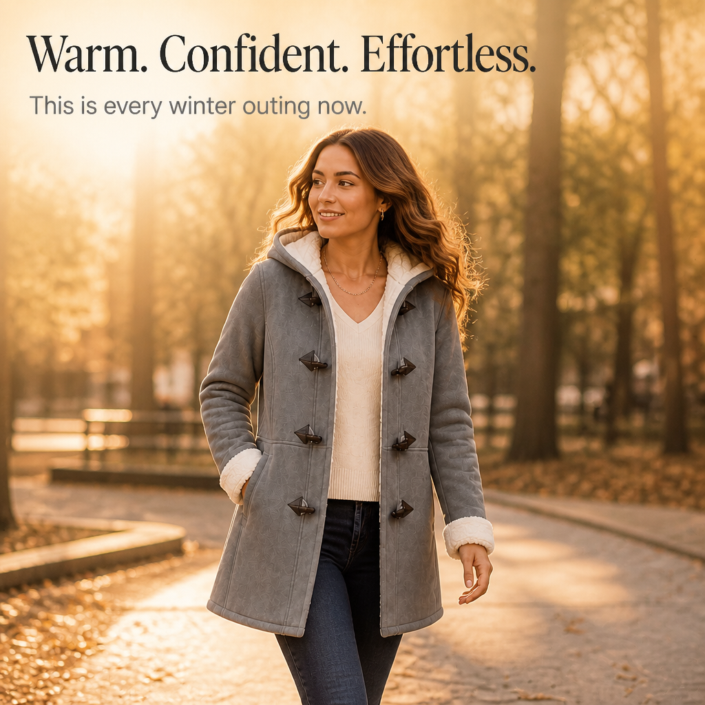 Sarah | Hooded Toggle Winter Sherpa Jacket Women