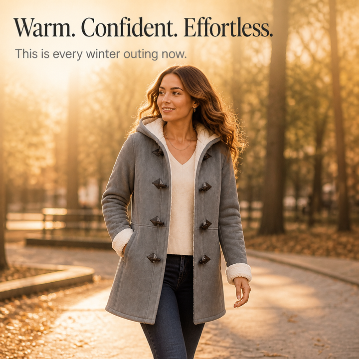 Sarah | Hooded Toggle Winter Sherpa Jacket Women