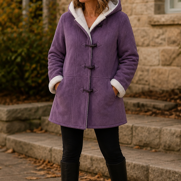 Sarah | Hooded Toggle Winter Sherpa Jacket Women