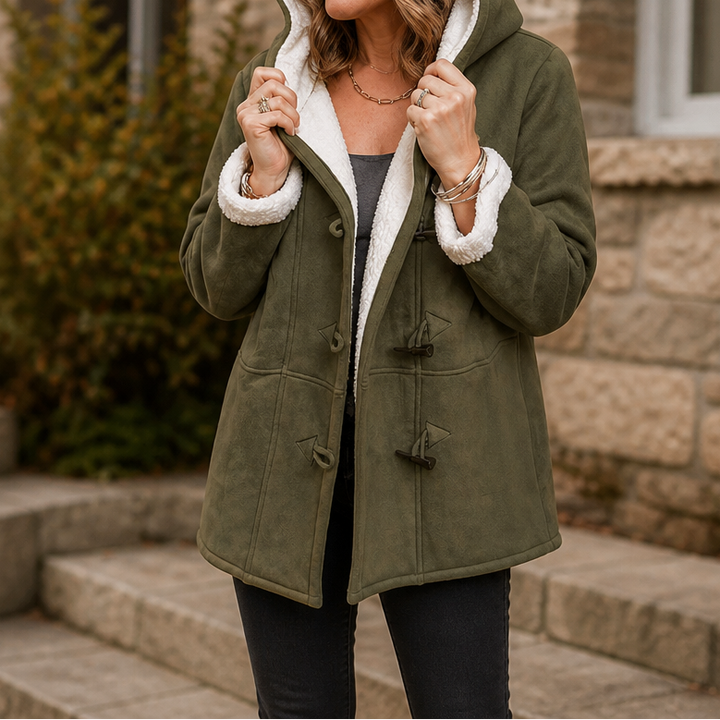 Sarah | Hooded Toggle Winter Sherpa Jacket Women