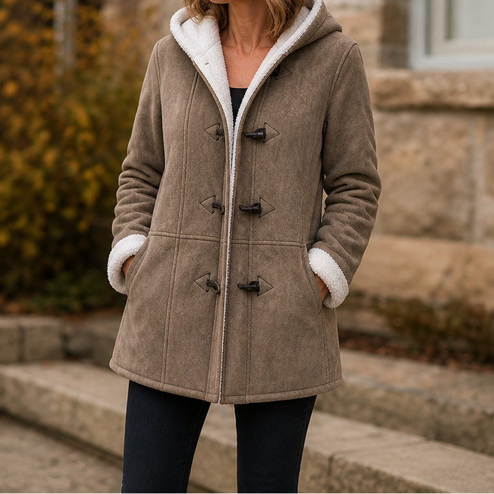 Sarah | Hooded Toggle Winter Sherpa Jacket Women