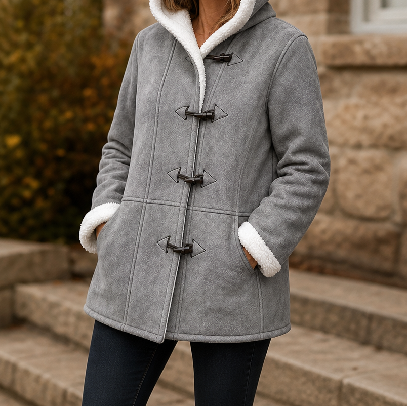 Sarah | Hooded Toggle Winter Sherpa Jacket Women