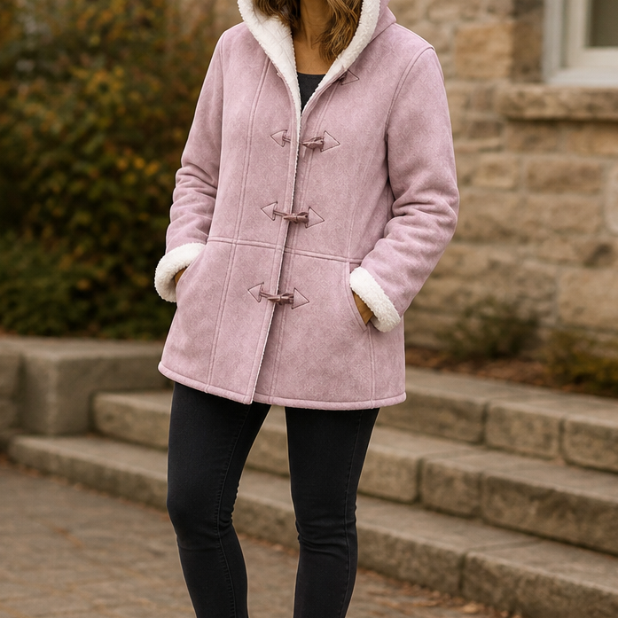 Sarah | Hooded Toggle Winter Sherpa Jacket Women