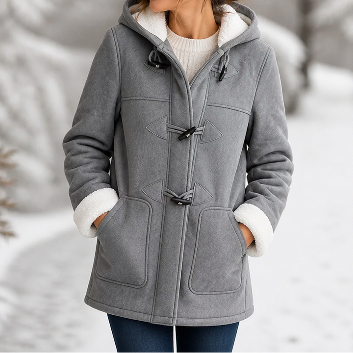 Sarah | Hooded Toggle Winter Sherpa Jacket Women