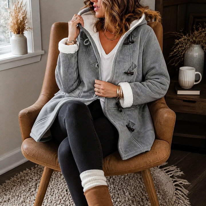 Sarah | Hooded Toggle Winter Sherpa Jacket Women