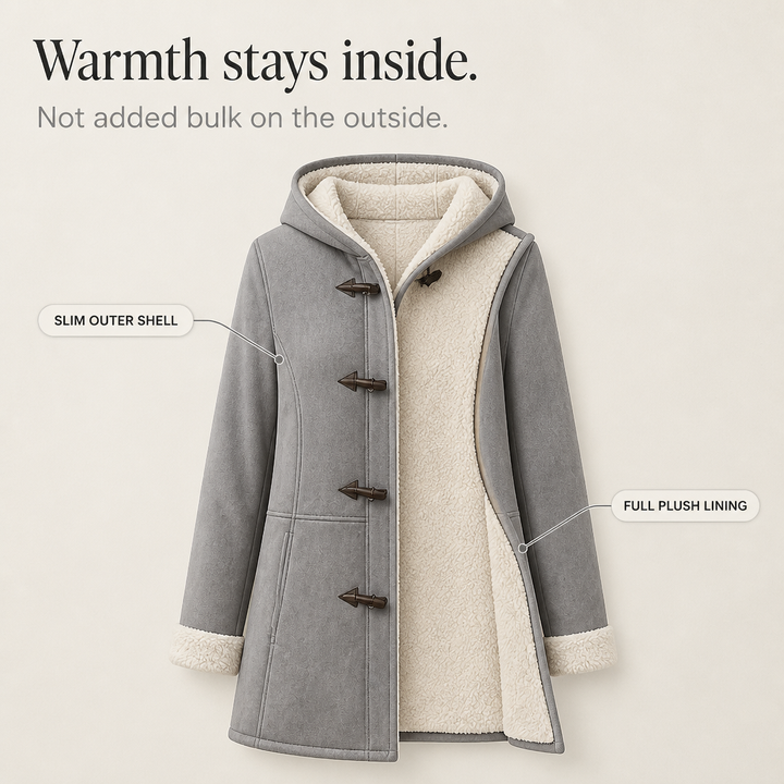 Sarah | Hooded Toggle Winter Sherpa Jacket Women