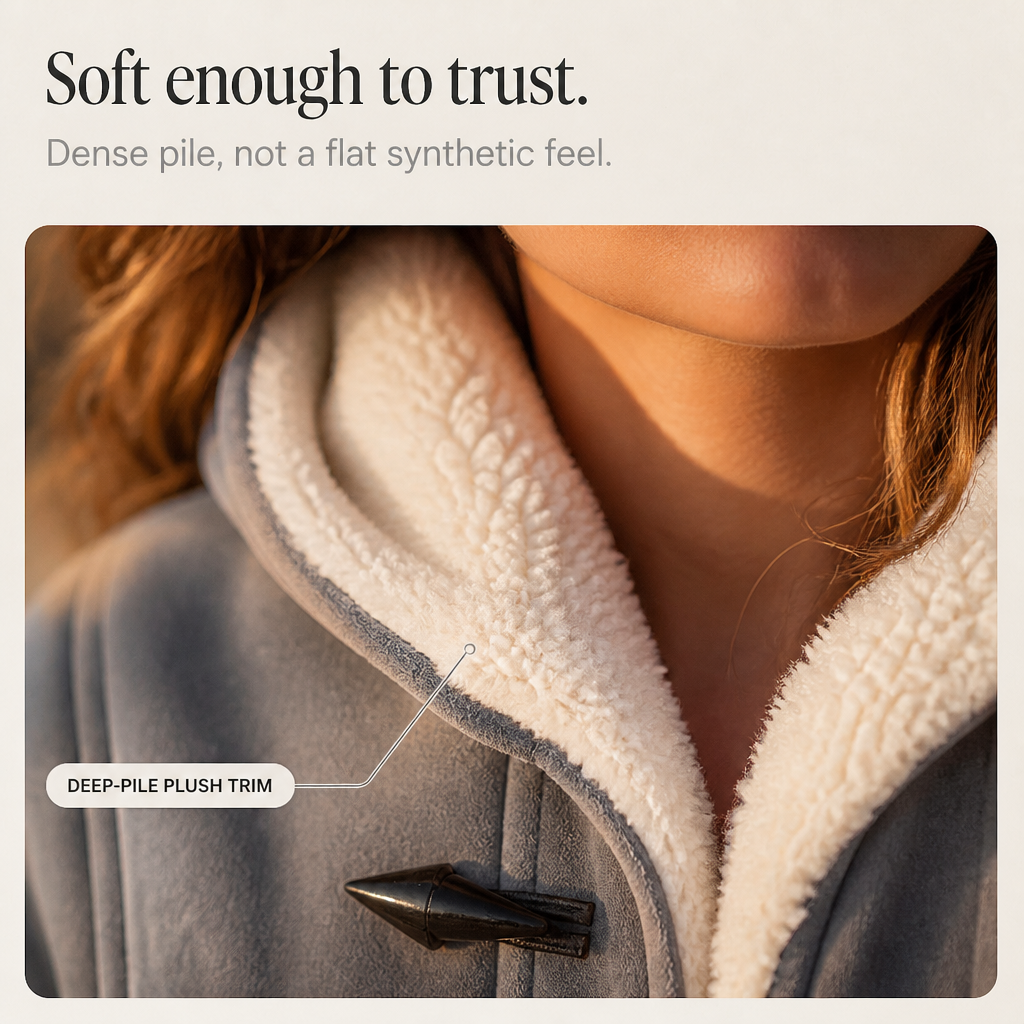 Sarah | Hooded Toggle Winter Sherpa Jacket Women