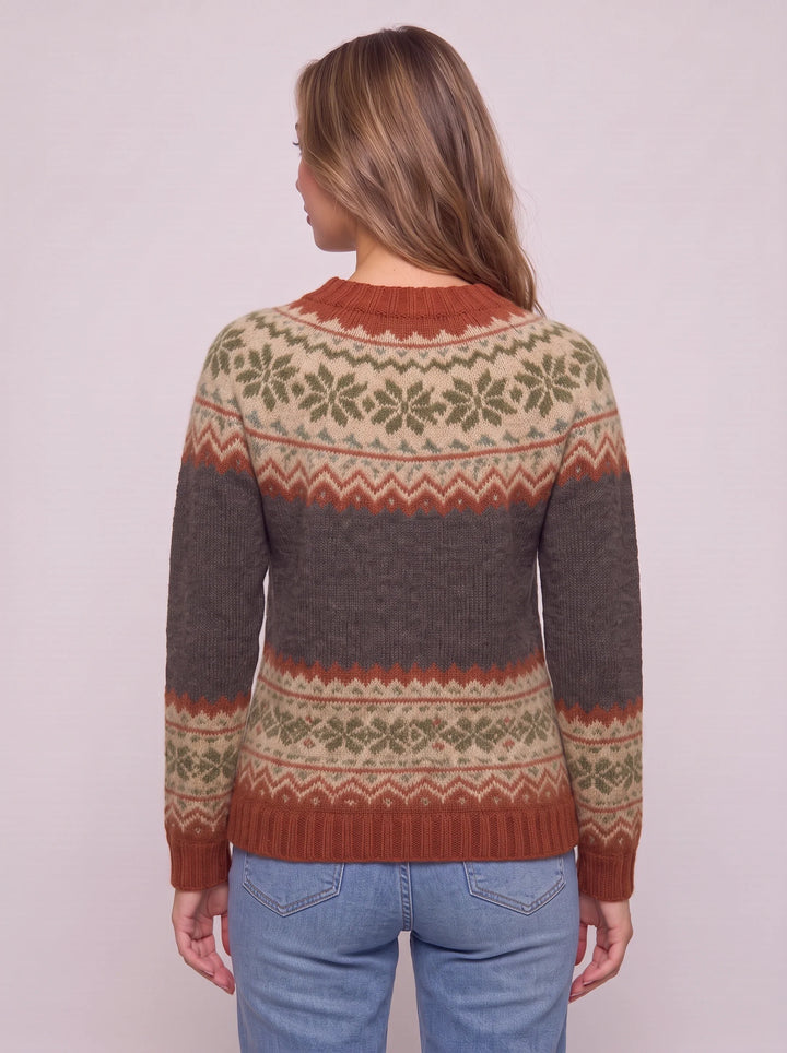 Shirley | Chic Button Front Fair Isle Cardigan Womens Sweater