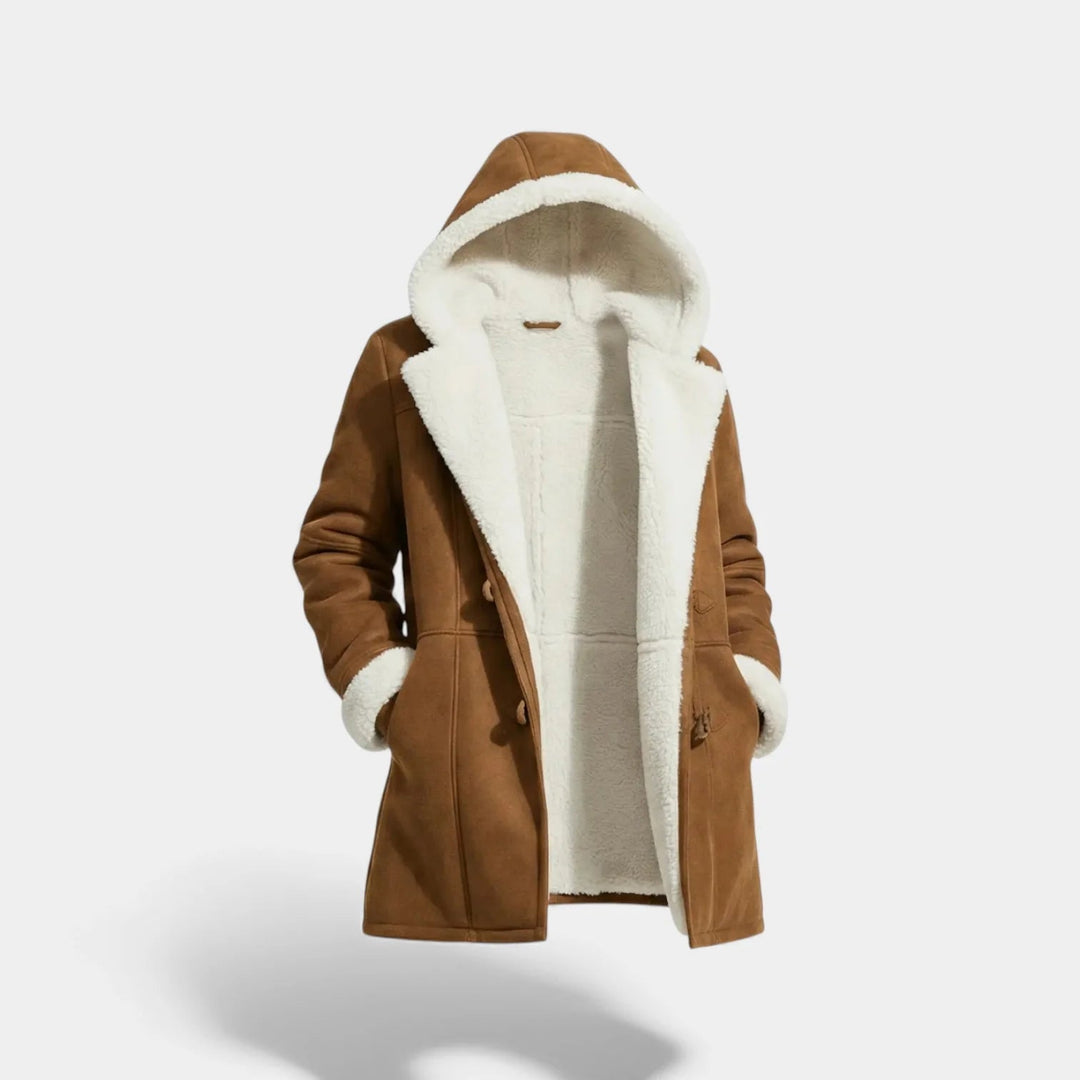 Sophia | Longline Hooded Winter Sherpa Jacket Women
