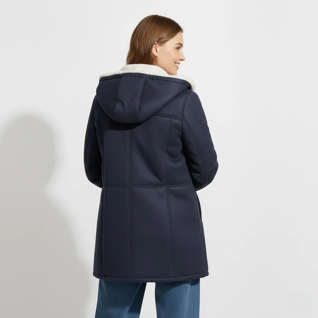 Sophia | Longline Hooded Winter Sherpa Jacket Women
