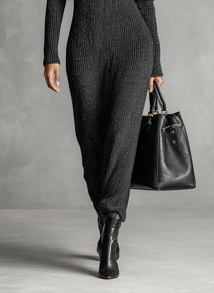 Sophia | Sophisticated Half-Zip Maxi Sweater Dress