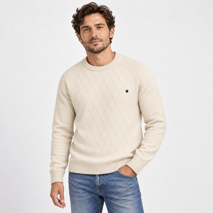 Steven | Diamond Pattern Crew Neck Mens Knit Sweater