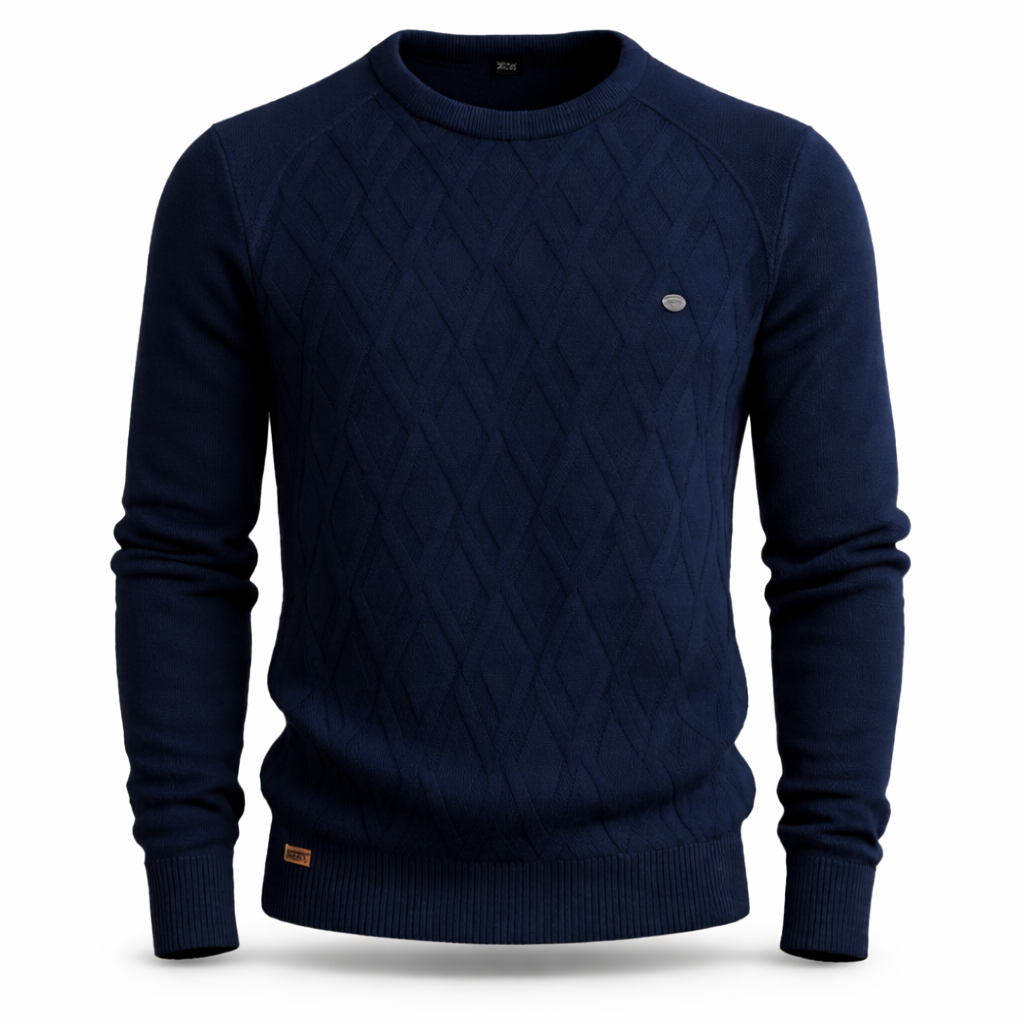 Steven | Diamond Pattern Crew Neck Mens Knit Sweater
