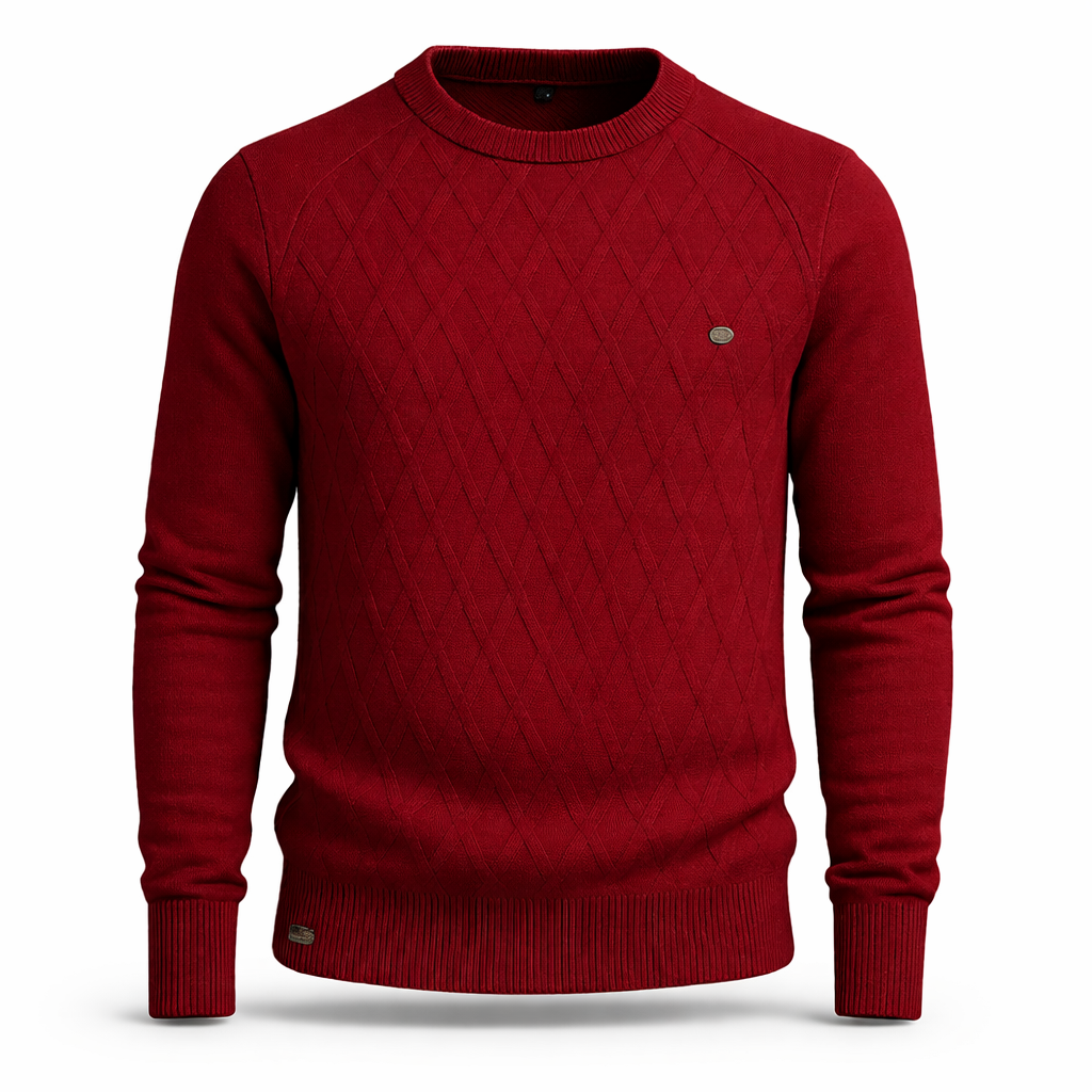 Steven | Diamond Pattern Crew Neck Mens Knit Sweater