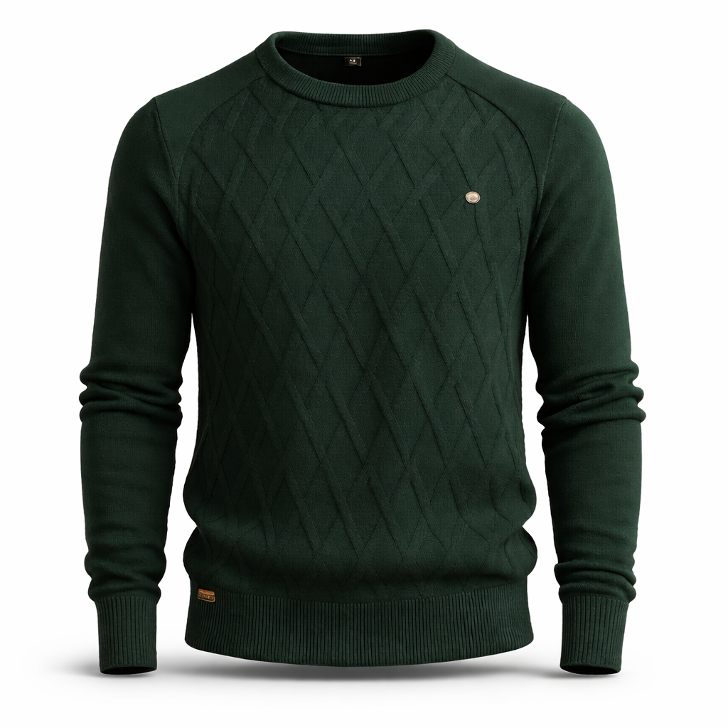 Steven | Diamond Pattern Crew Neck Mens Knit Sweater
