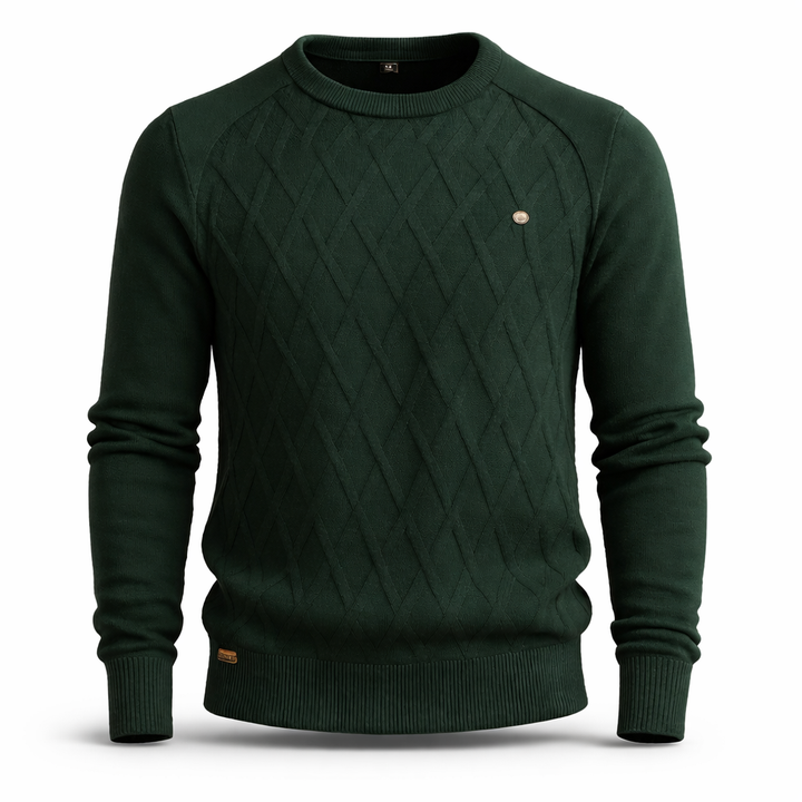 Steven | Diamond Pattern Crew Neck Mens Knit Sweater