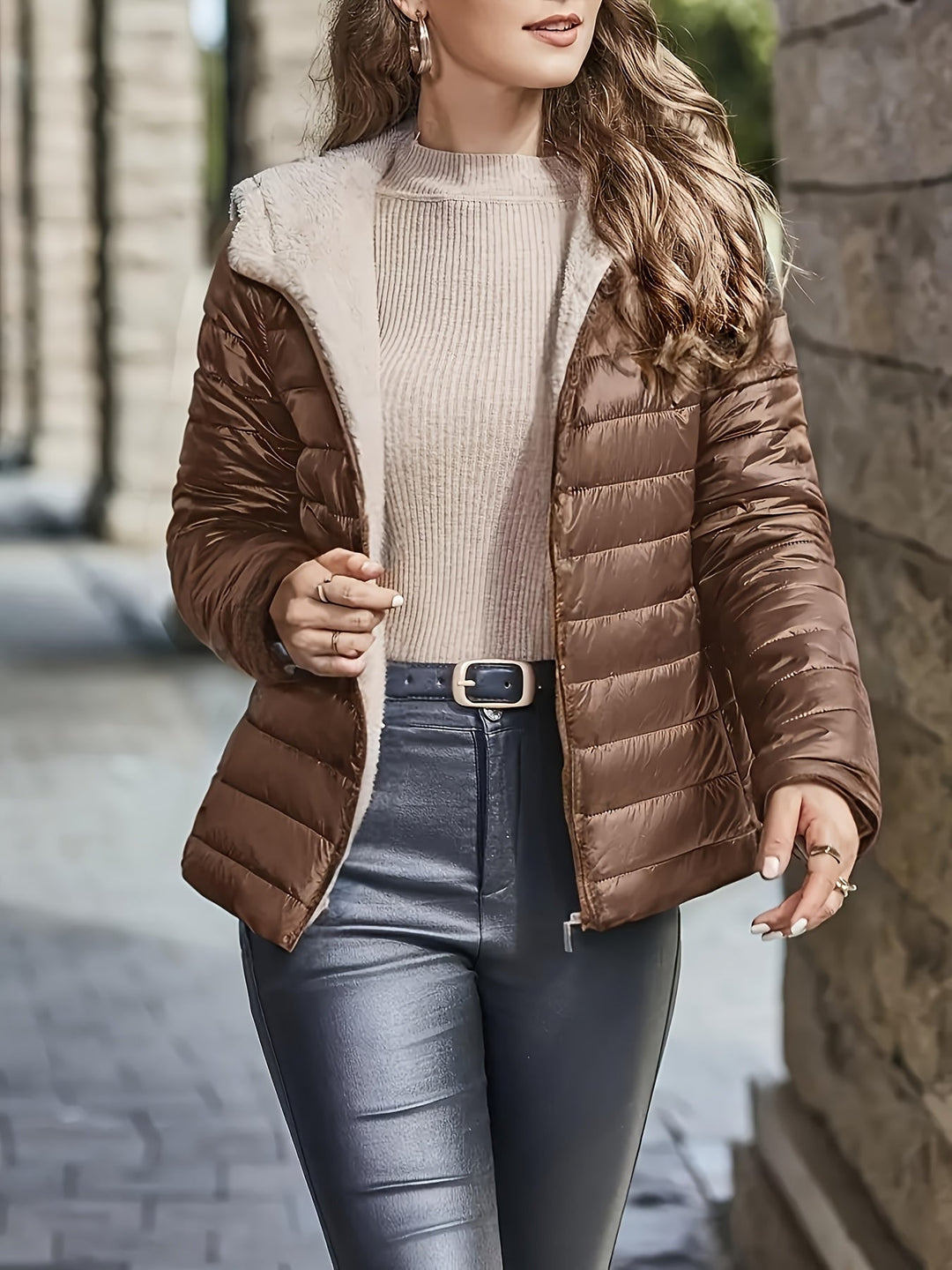 Susan | Timeless Quilted Hooded Sherpa Jacket Women