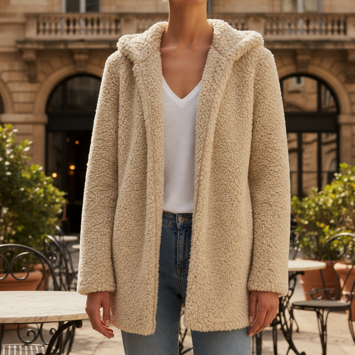 Teresa | Hooded Longline Sherpa Jacket Women