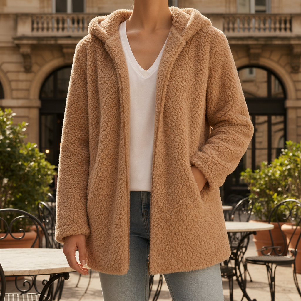 Teresa | Hooded Longline Sherpa Jacket Women