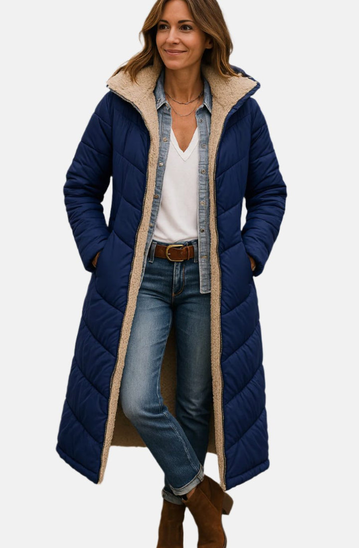Theresa | Long Hooded Quilted Puffer Jacket Women