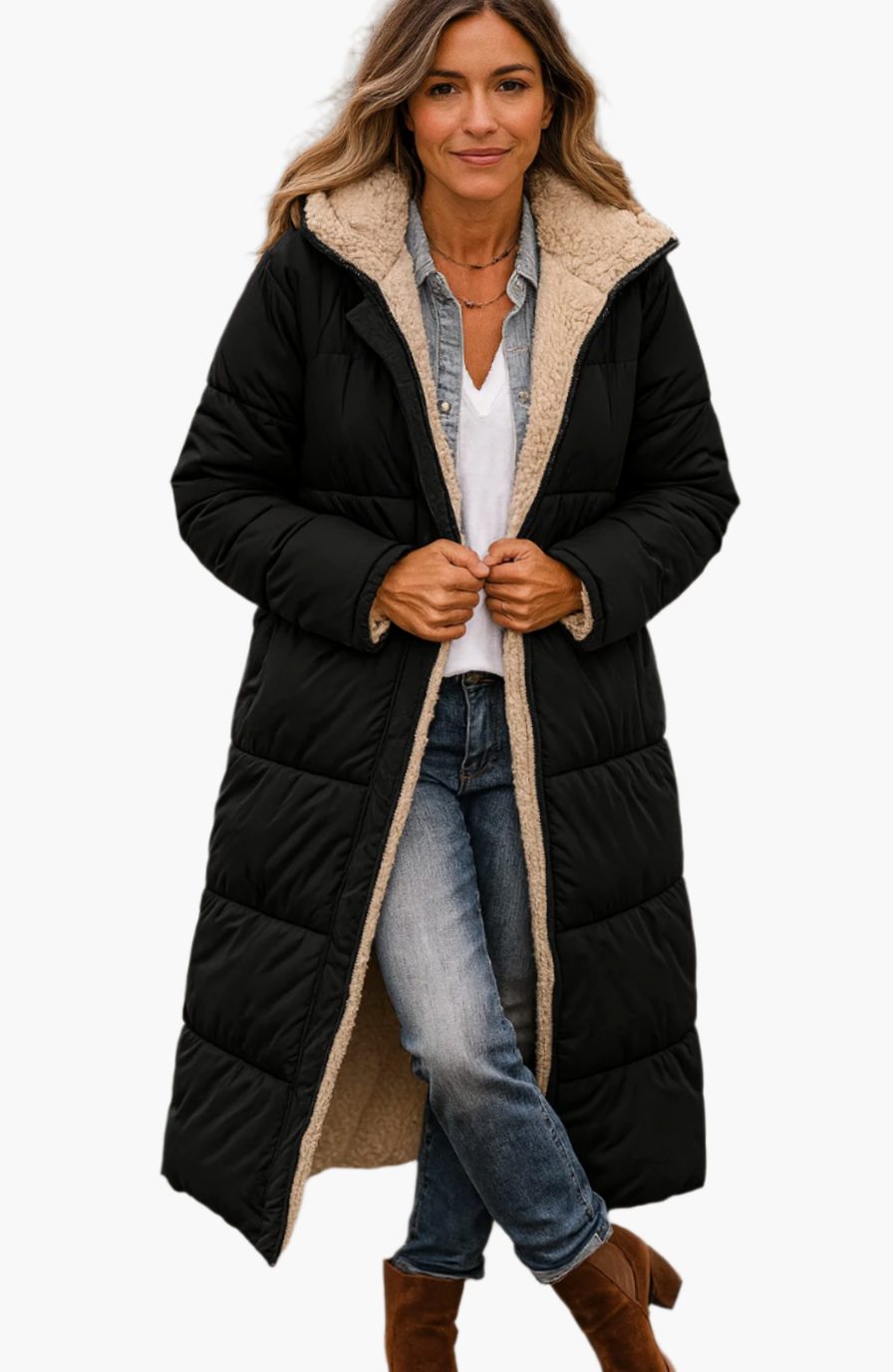 Theresa | Long Hooded Quilted Puffer Jacket Women