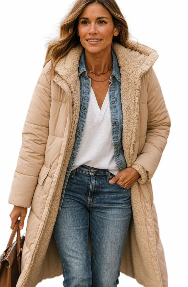 Theresa | Long Hooded Quilted Puffer Jacket Women