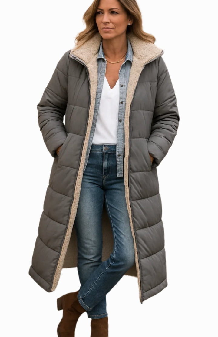 Theresa | Long Hooded Quilted Puffer Jacket Women