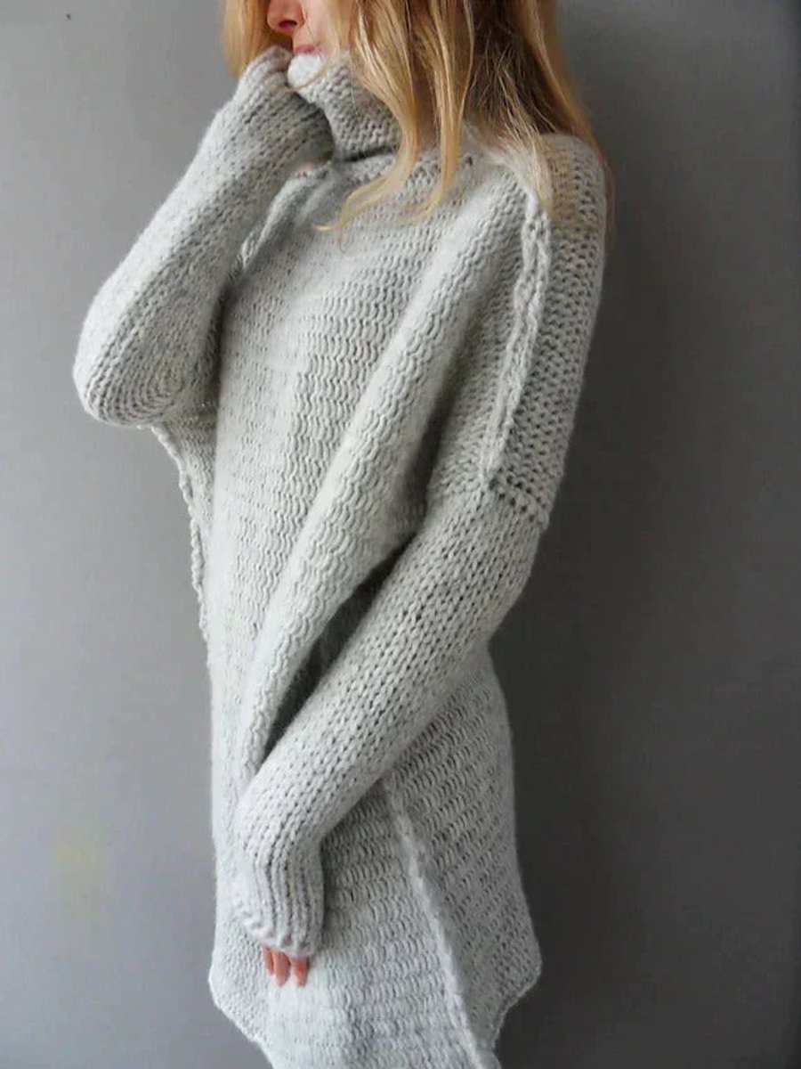 Theresa | Oversized Longline Chunky Knit Turtleneck Sweater