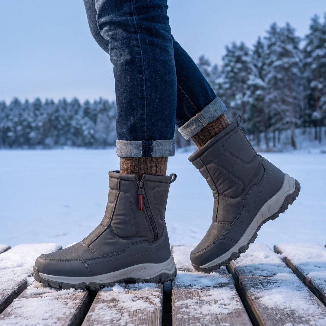 Thomas | Zip Up Mid Calf Mens Snow Boots