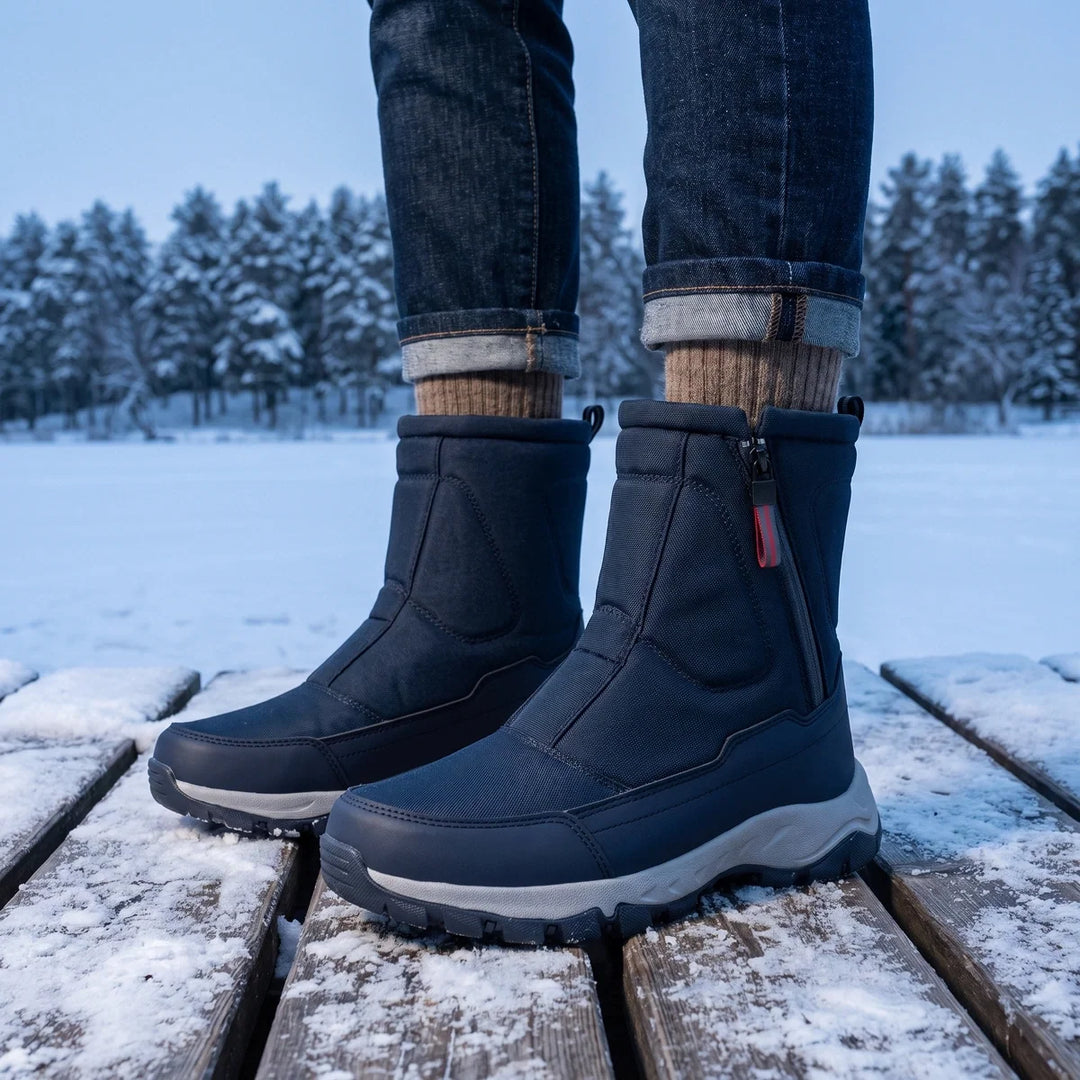 Thomas | Zip Up Mid Calf Mens Snow Boots