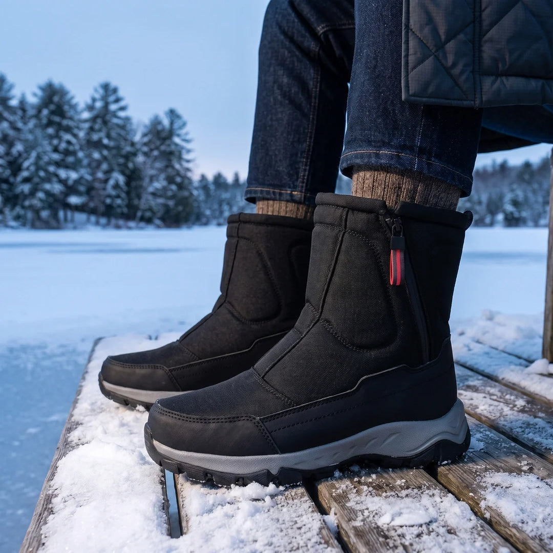 Thomas | Zip Up Mid Calf Mens Snow Boots