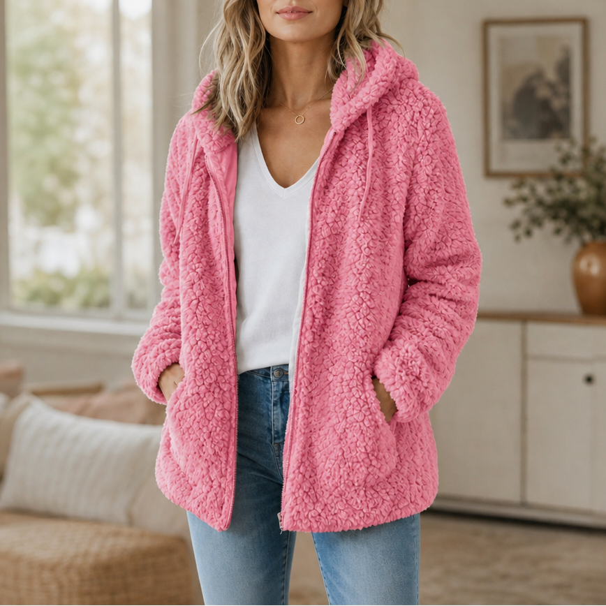 Tiffany | Classic Hooded Zip-Up Sherpa Jacket Women