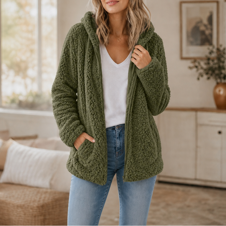 Tiffany | Classic Hooded Zip-Up Sherpa Jacket Women