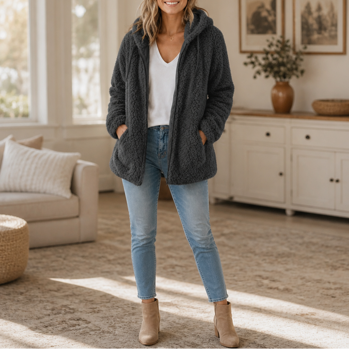 Tiffany | Classic Hooded Zip-Up Sherpa Jacket Women