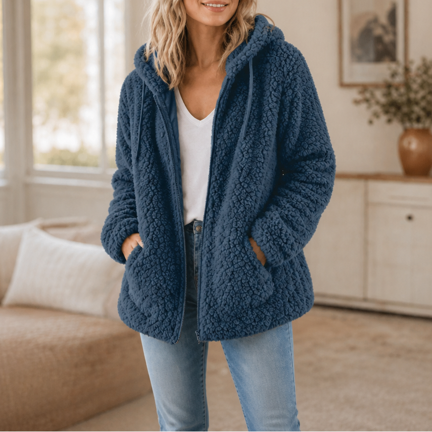Tiffany | Classic Hooded Zip-Up Sherpa Jacket Women